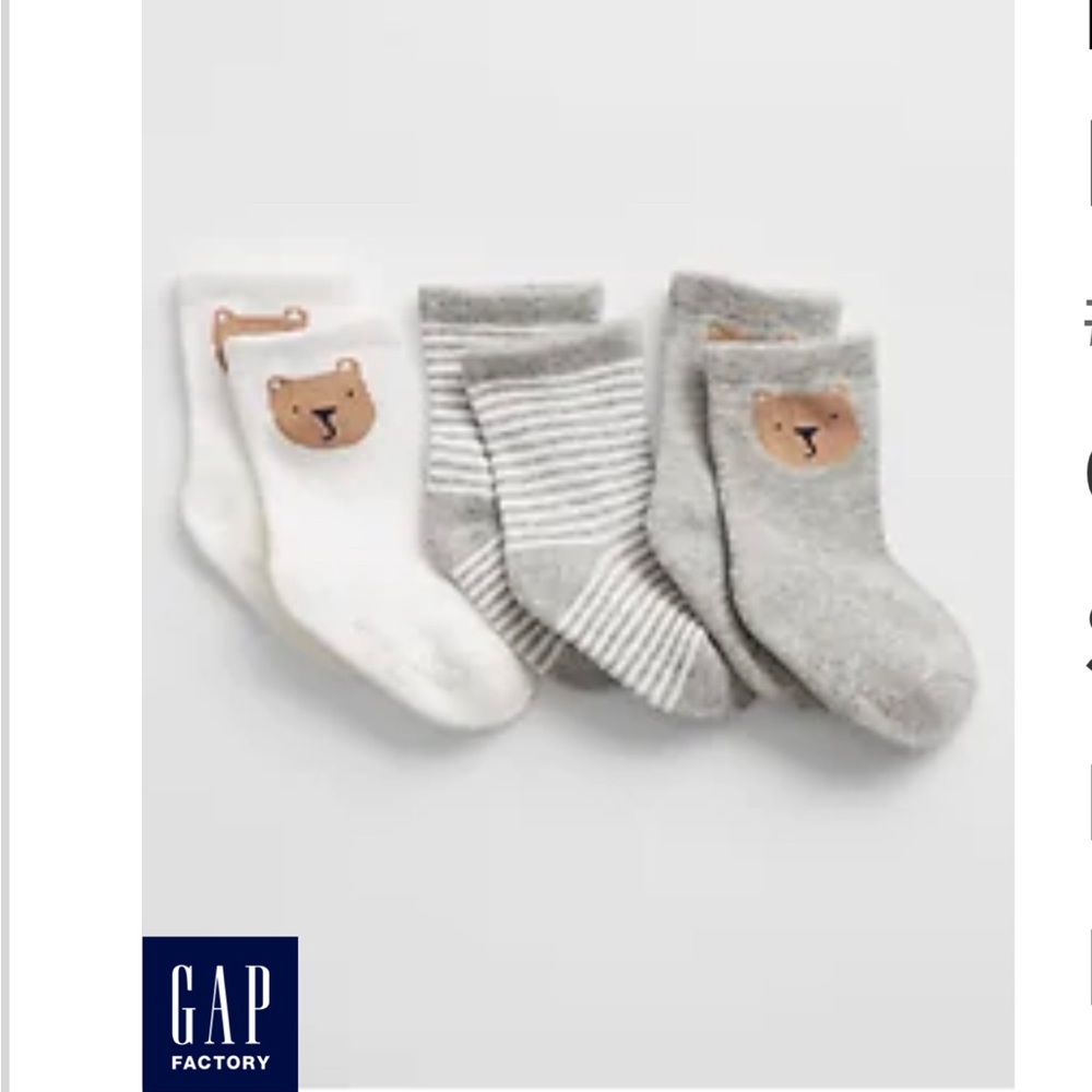 3 pairs of baby socks